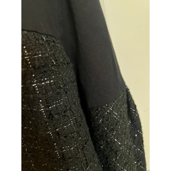 Karl Lagerfeld Paris Tweed Mixed-Media M Sweater Preppy Boho Metallic Academia - Picture 8 of 10